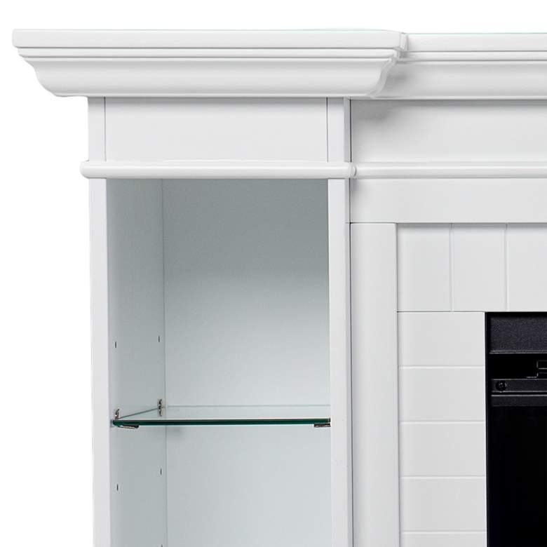 Image 3 Henstinger 54 3/4 inchW White Color Changing 4-Shelf Fireplace more views
