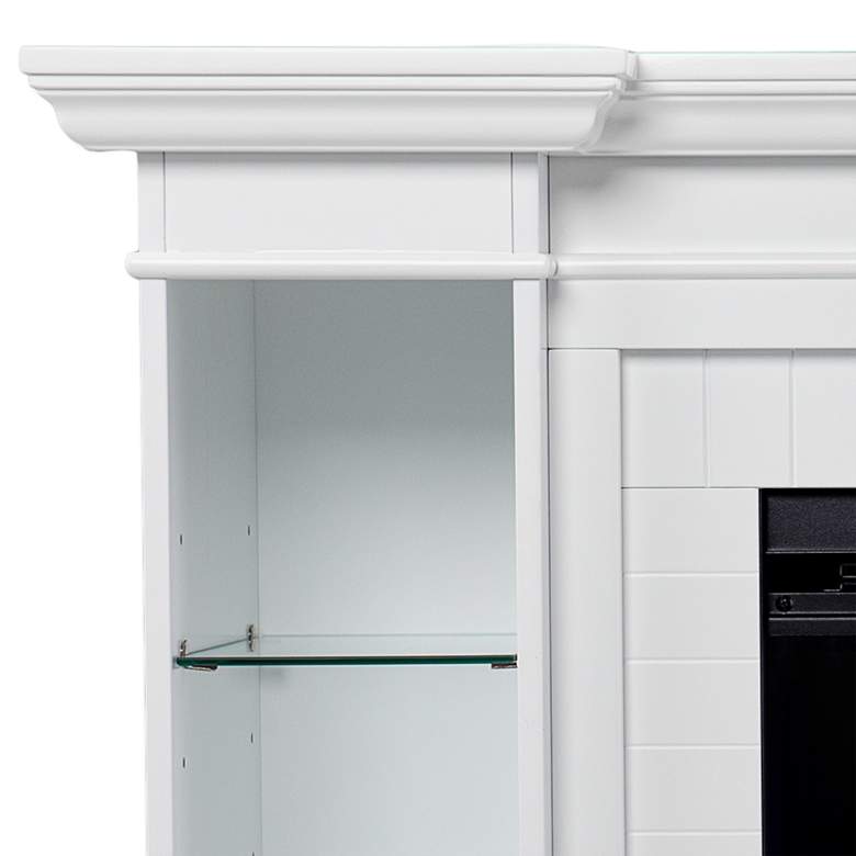 Image 3 Henstinger 54 3/4"W White Color Changing 4-Shelf Fireplace more views