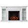 Henstinger 54 3/4"W White Wood 4-Shelf Electric Fireplace