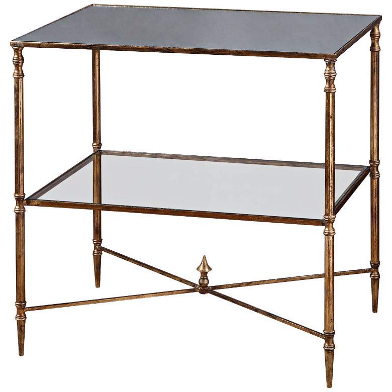 Image 2 Henzler 25 3/4" Wide Metal and Glass Console Table