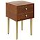 Hepburn 15 3/4" Wide Walnut 2-Drawer Modern Side Table