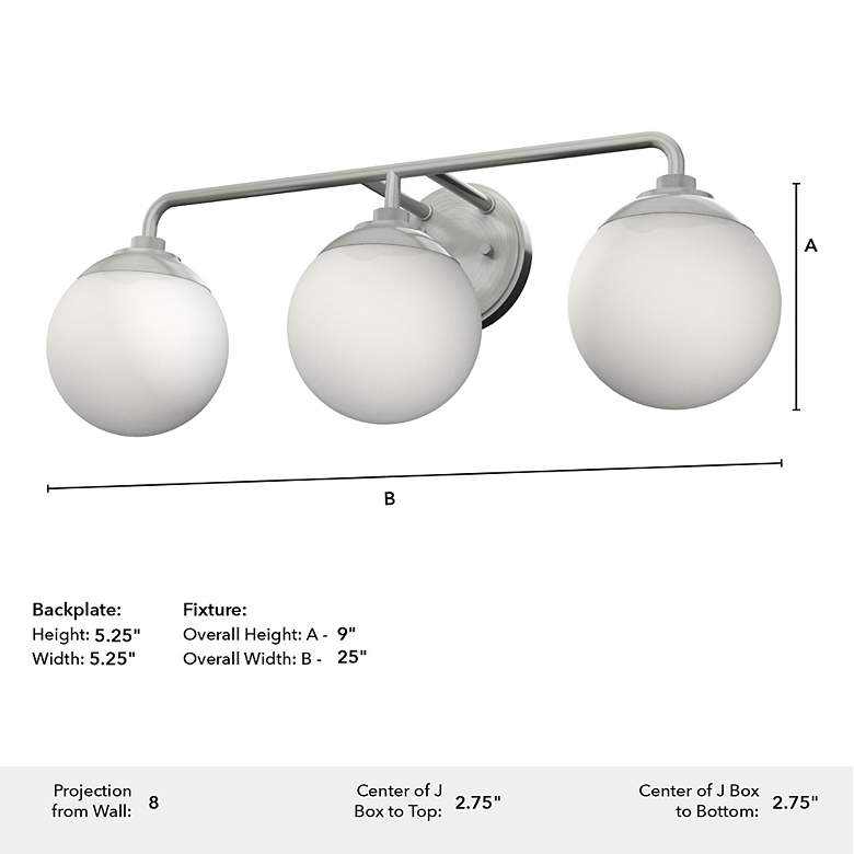 Image 6 Hepburn 3 Light Vanity - Brushed Nickel more views