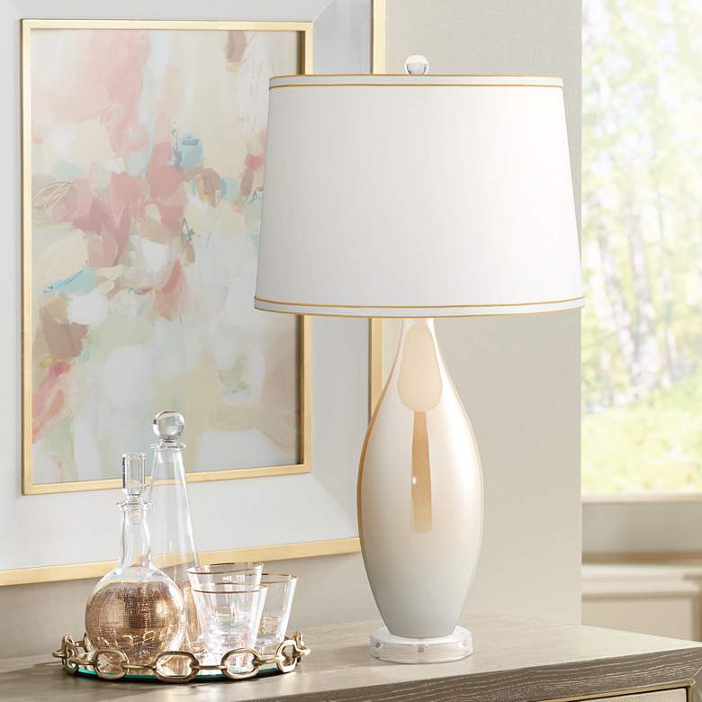 Image 1 Hepburn Orange Creme Table Lamp