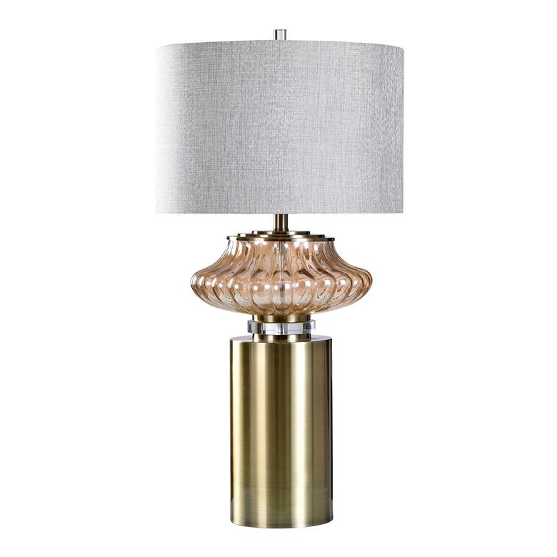 Image 1 Hepburn Table Lamp - Gold Finish With Brass Metal Base - Hardback Shade