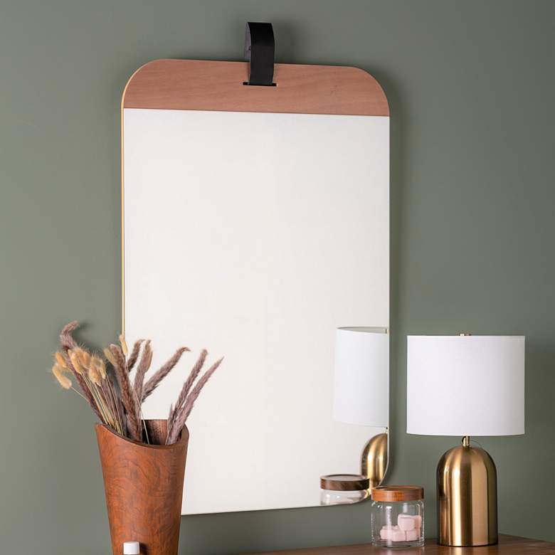 Image 1 Heppner Natural Blonde Wood 24" x 36" Wall Mirror
