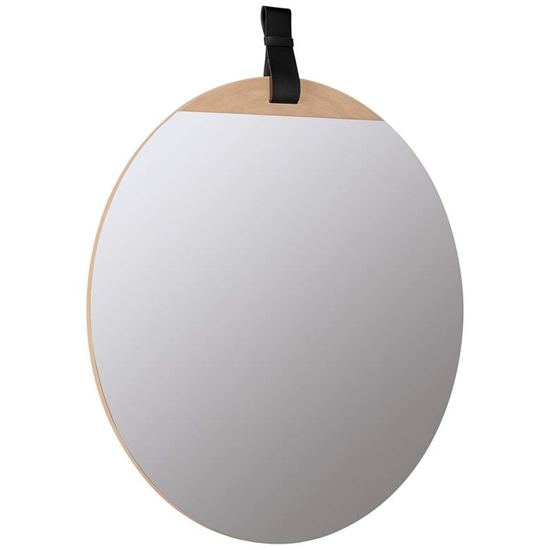 Image 7 Heppner Natural Blonde Wood 30 inch Round Wall Mirror more views