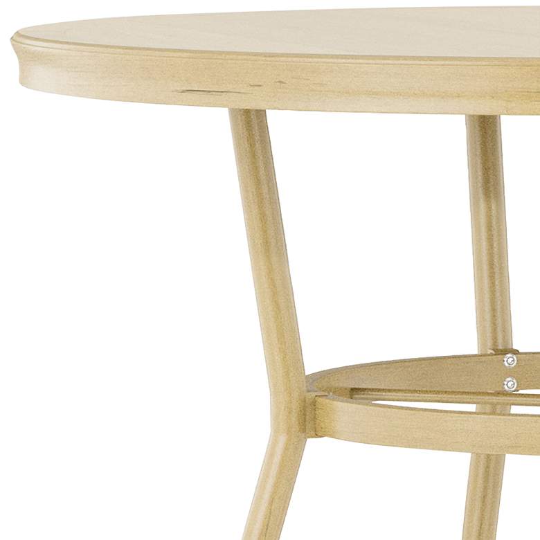 Image 3 Heptelian 40" Wide Natural Round Metal Patio Bistro Table more views