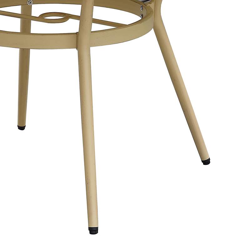 Image 5 Heptelian 40" Wide Natural Round Metal Patio Bistro Table more views