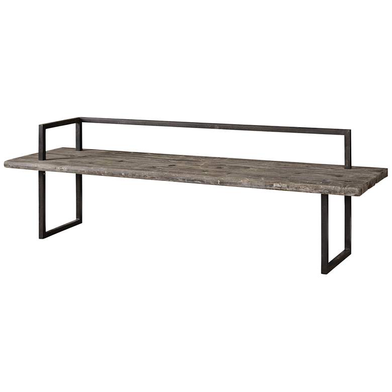 Image 2 Herbert 80 inch Wide Whitewashed Fir Reclaimed Wood Bench
