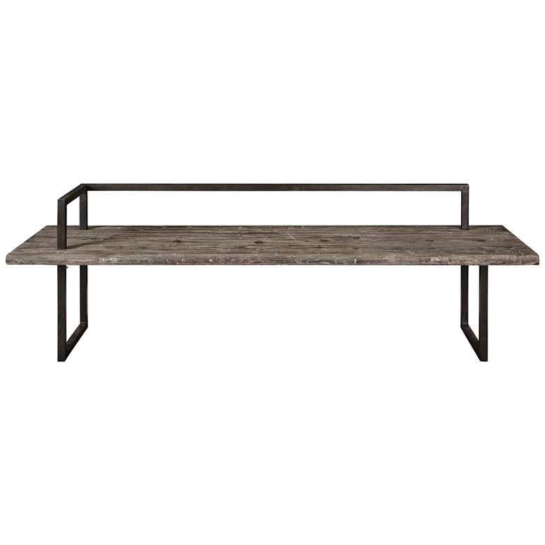 Herbert 80&quot; Wide Whitewashed Fir Reclaimed Wood Bench more views