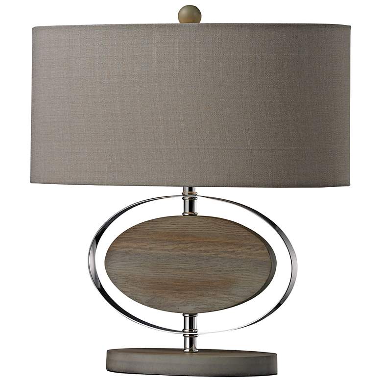 Image 1 Hereford Bleached Wood and Chrome Table Lamp