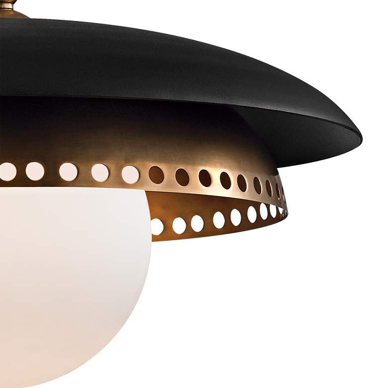 Image 3 Herikimer 17 1/2" Wide Aged Brass and Black Pendant Light more views
