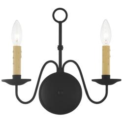 Heritage 11.5-in W 2-Light Black Candle Wall Sconce