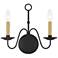 Heritage 11.5-in W 2-Light Black Candle Wall Sconce