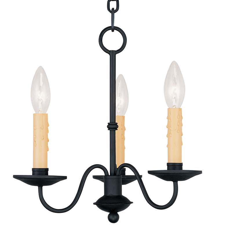 Image 3 Heritage 12.5-in 3-Light Black Candle Chandelier