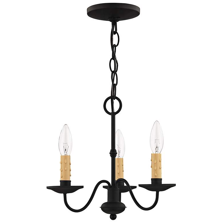 Image 5 Heritage 12.5-in 3-Light Black Candle Chandelier more views