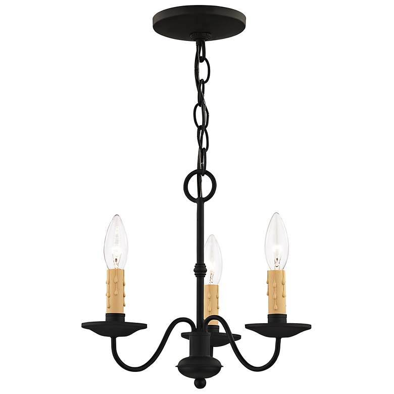 Image 6 Heritage 12.5-in 3-Light Black Candle Chandelier more views