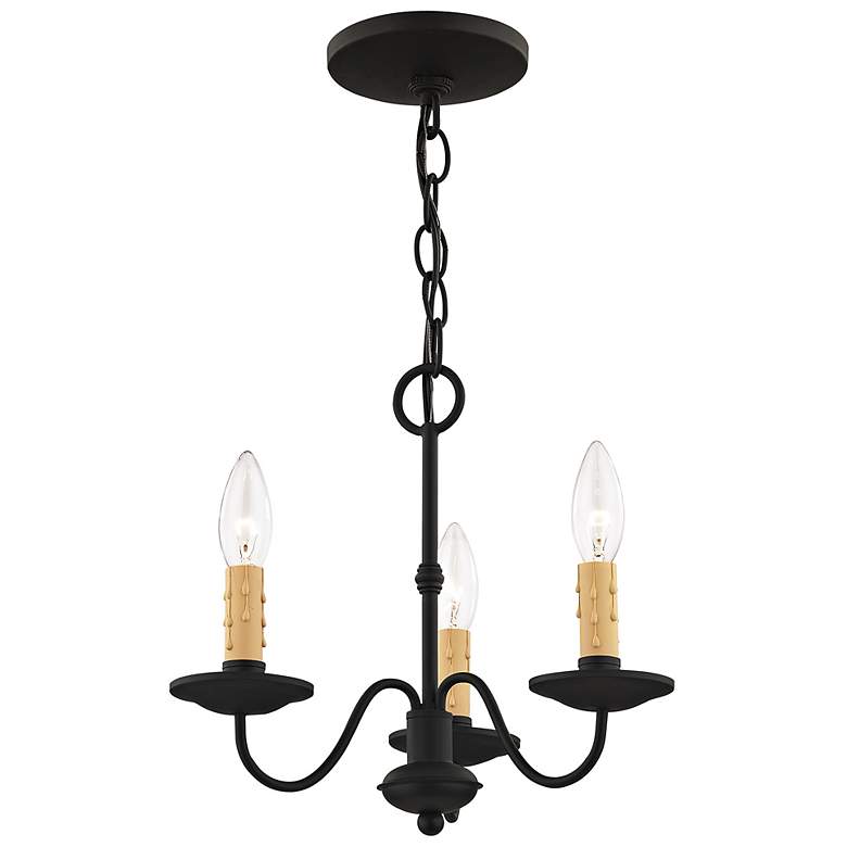Image 7 Heritage 12.5-in 3-Light Black Candle Chandelier more views