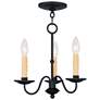 3_Heritage 12 1/2" Wide Black 3-Light Chandelier