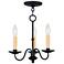 Heritage 12 1/2" Wide Black 3-Light Chandelier