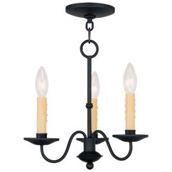 Heritage 12 1/2" Wide Black 3-Light Chandelier