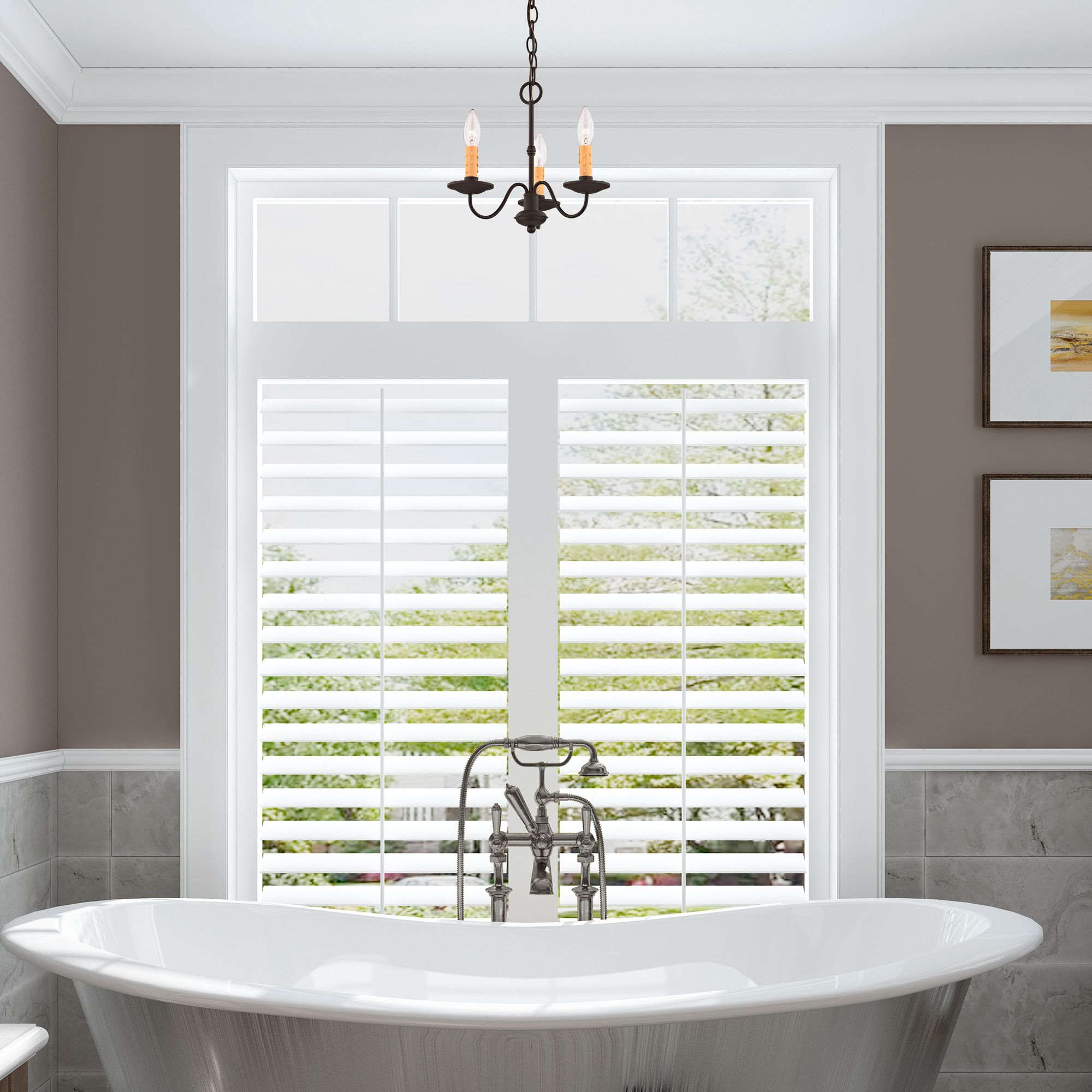 Heritage 12 1/2" Wide Black 3-Light Chandelier in scene