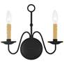 2_Heritage 12 1/4" High Black 2-Light Wall Sconce