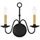 Heritage 12 1/4" High Black 2-Light Wall Sconce