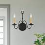 1_Heritage 12 1/4" High Black 2-Light Wall Sconce