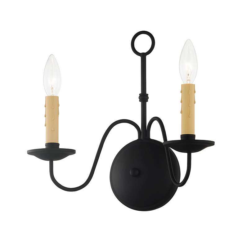 Image 4 Heritage 12 1/4" High Black 2-Light Wall Sconce more views