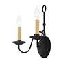 6_Heritage 12 1/4" High Black 2-Light Wall Sconce more views
