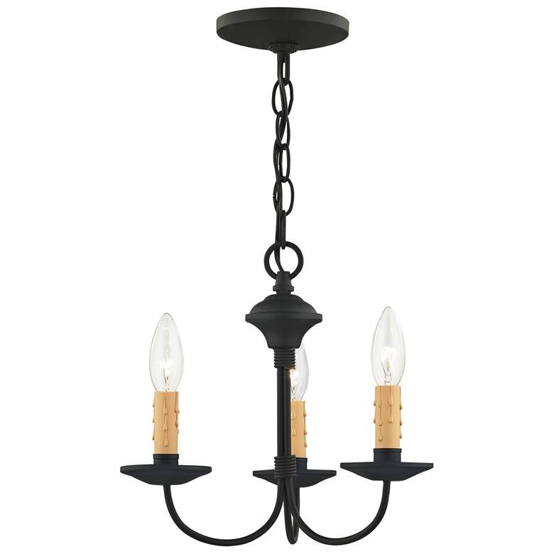 Image 2 Heritage 13-in 3-Light Black Candle Chandelier