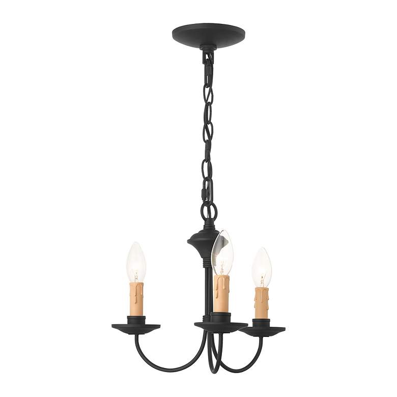 Image 7 Heritage 13-in 3-Light Black Candle Chandelier more views