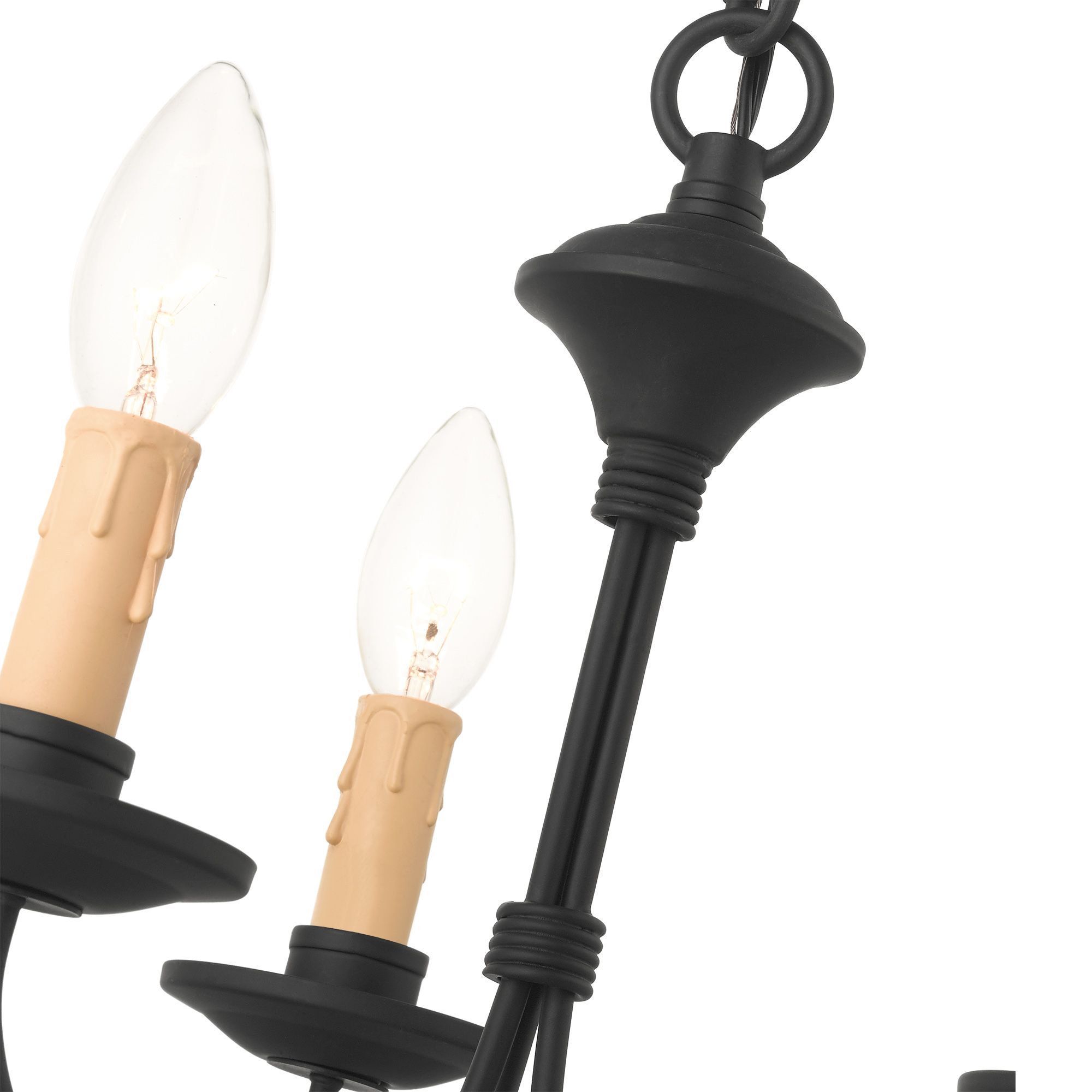 Heritage 13-in 3-Light Black Candle Chandelier