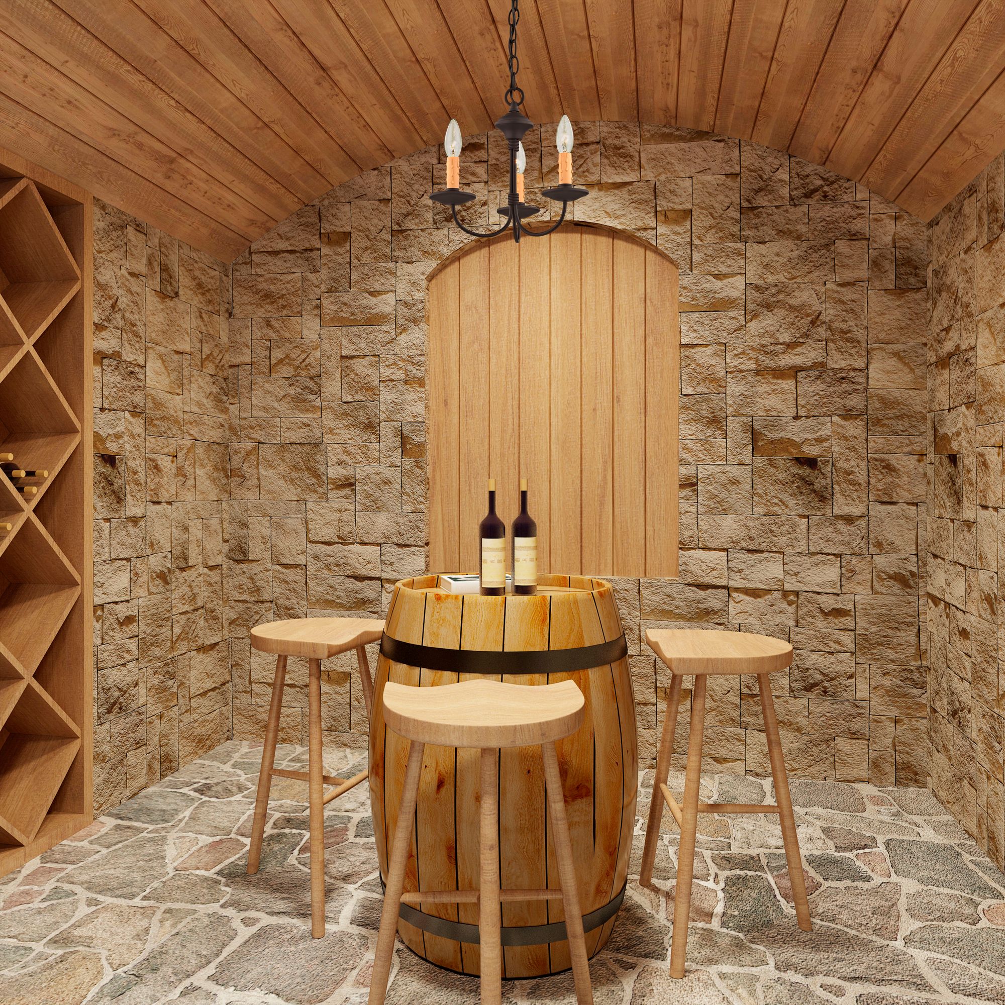 Heritage 13-in 3-Light Black Candle Chandelier