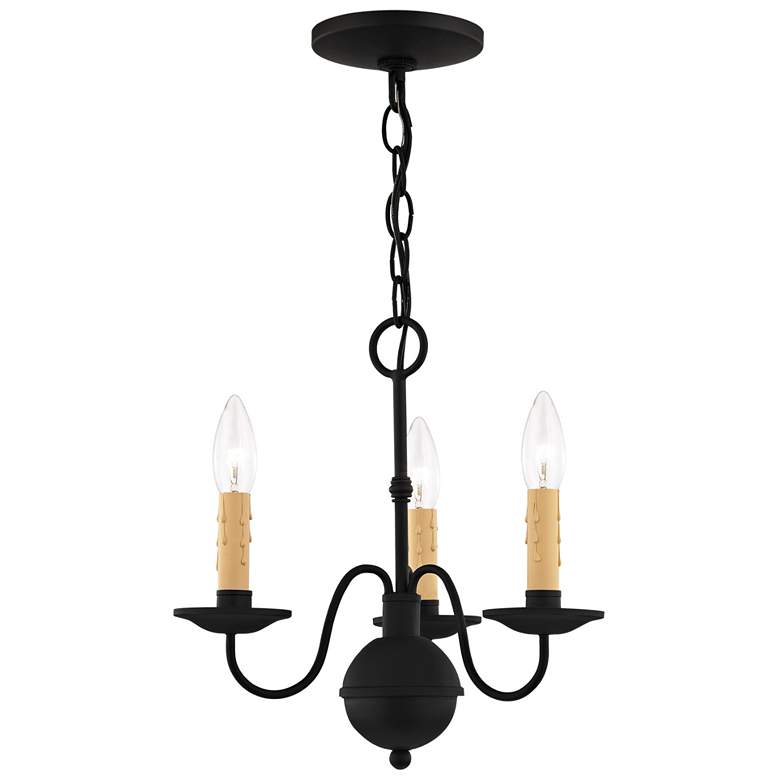 Image 1 Heritage 14-in 3-Light Black Candle Chandelier