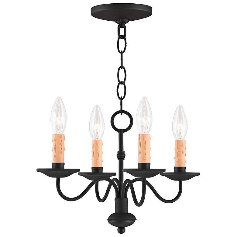 Image 2 Heritage 14" Wide Black 4-Light Chandelier