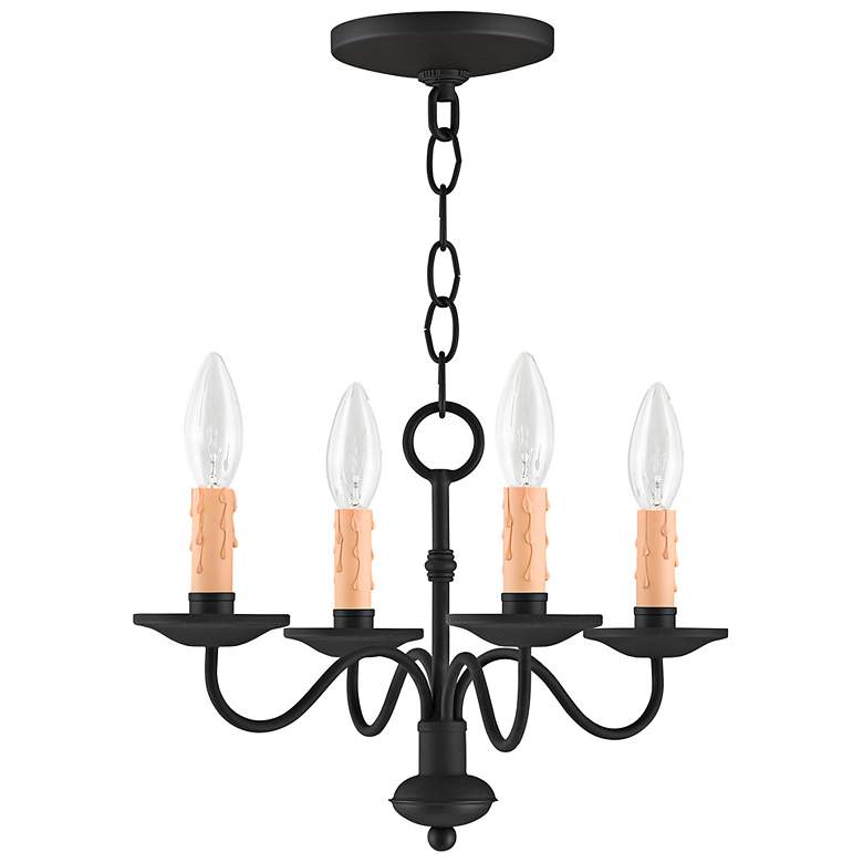 Image 3 Heritage 14" Wide Black 4-Light Chandelier more views