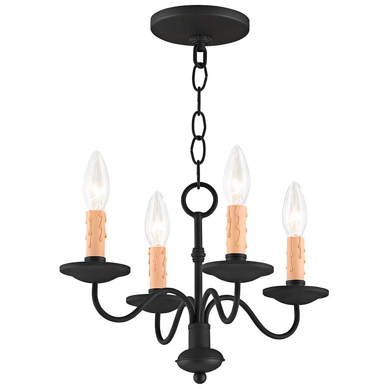 Image 4 Heritage 14" Wide Black 4-Light Chandelier more views