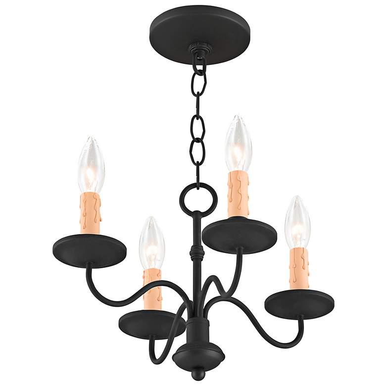 Image 5 Heritage 14" Wide Black 4-Light Chandelier more views