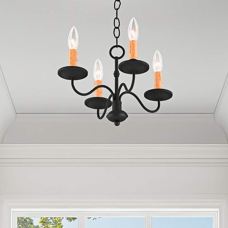 Image 6 Heritage 14" Wide Black 4-Light Chandelier more views