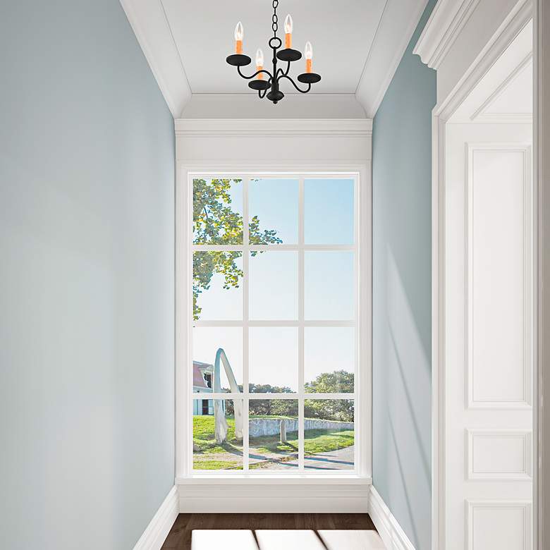 Image 7 Heritage 14" Wide Black 4-Light Chandelier more views