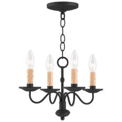 Heritage 15-in 4-Light Black Candle Chandelier