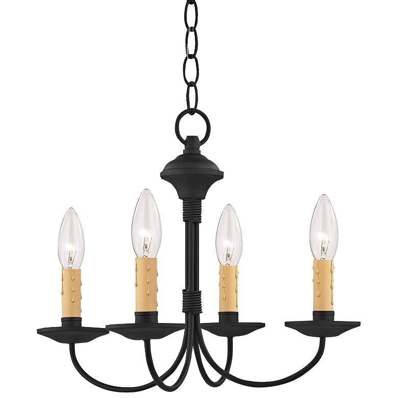 Image 2 Heritage 15" Wide Black 4-Light Mini Chandelier