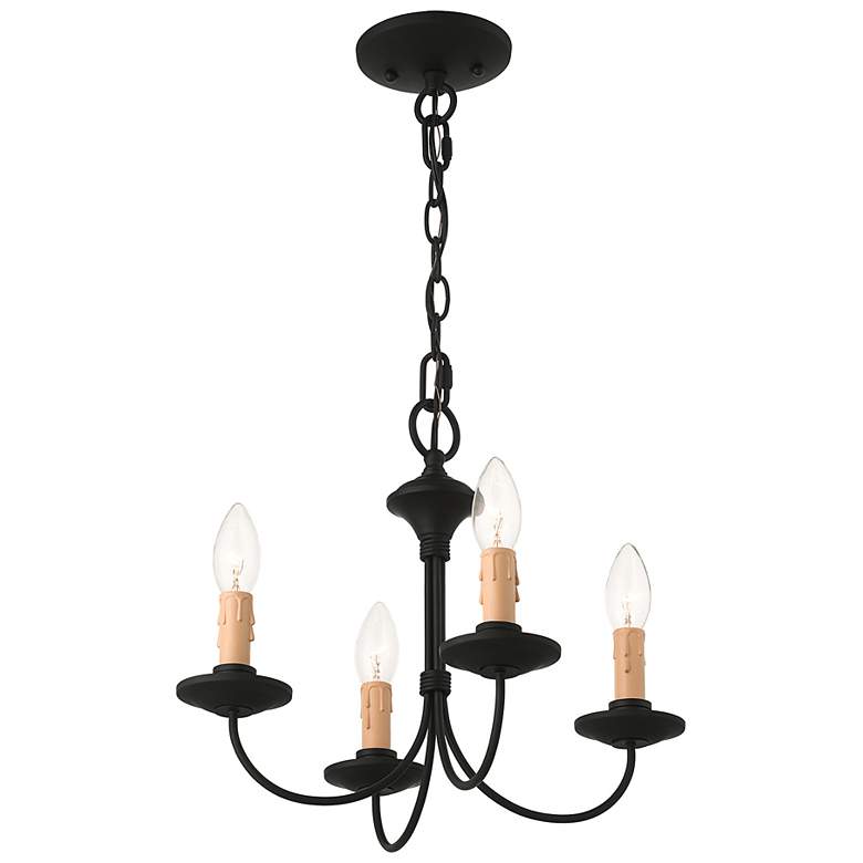 Image 5 Heritage 15" Wide Black 4-Light Mini Chandelier more views