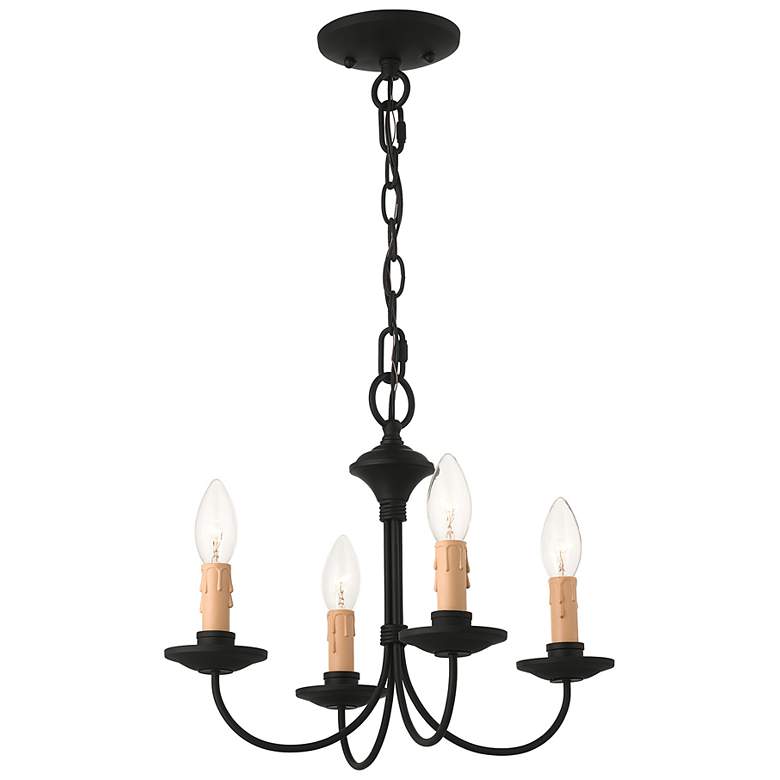 Image 6 Heritage 15" Wide Black 4-Light Mini Chandelier more views