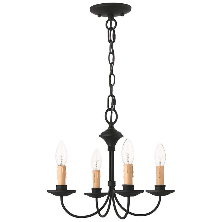 Image 7 Heritage 15" Wide Black 4-Light Mini Chandelier more views