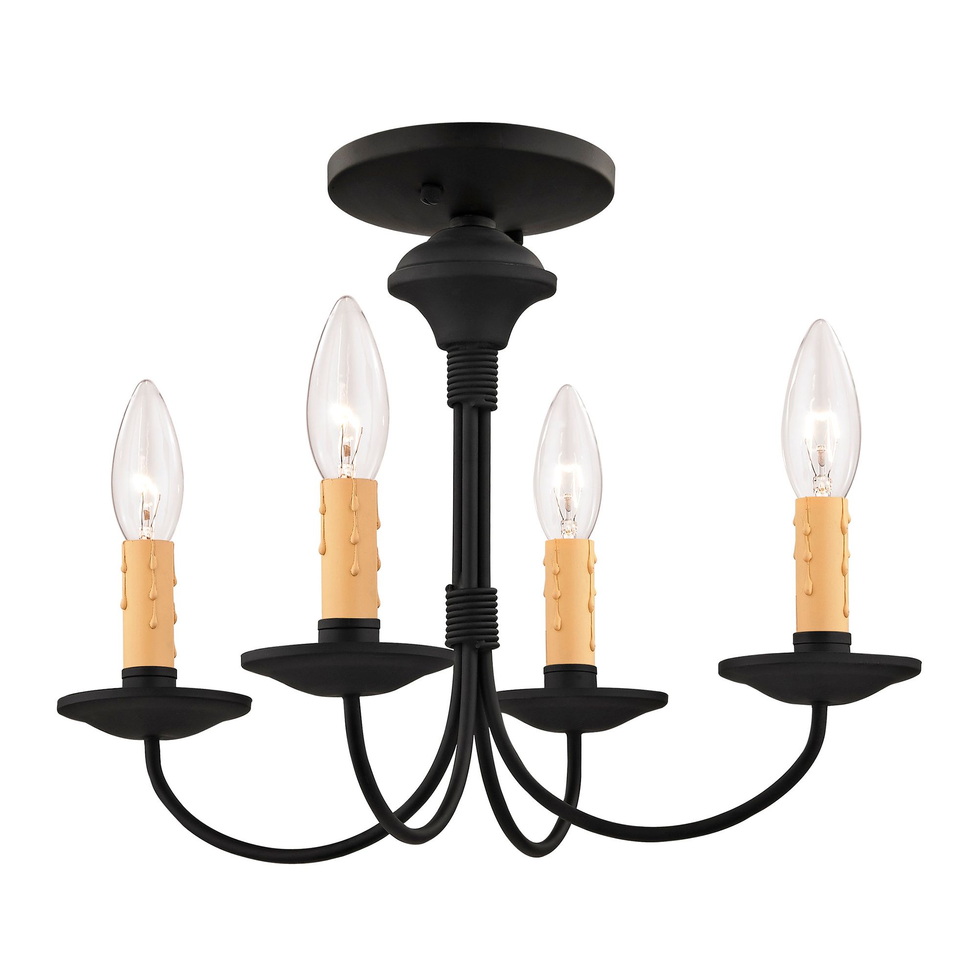 Heritage 15" Wide Black 4-Light Mini Chandelier