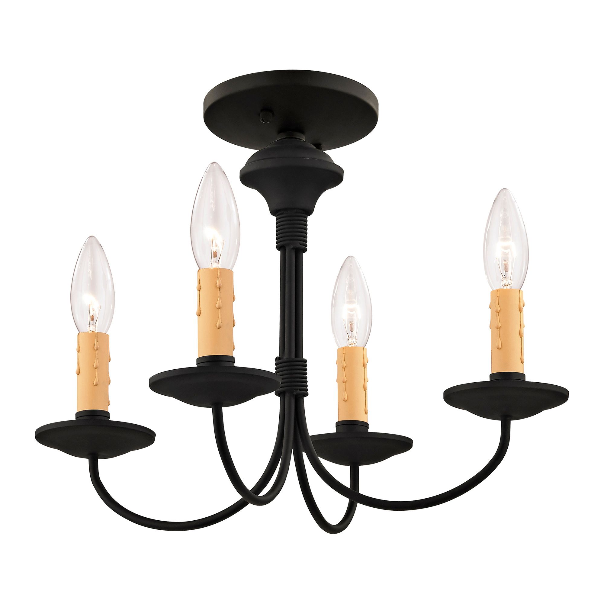 Heritage 15" Wide Black 4-Light Mini Chandelier