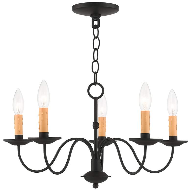 Image 2 Heritage 20-in 5-Light Black Candle Chandelier